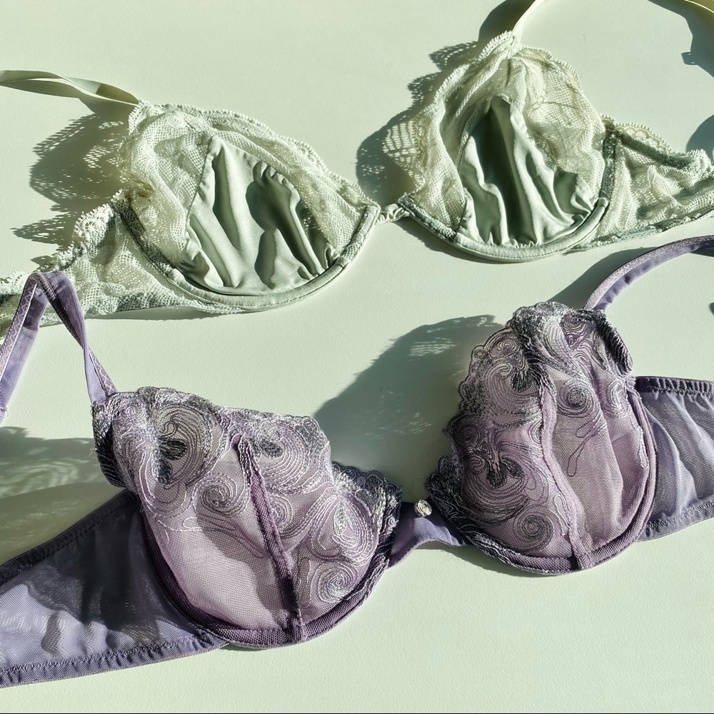 Lace bras (set of 2) teal and purple